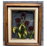 "Tulips" Painted Glass