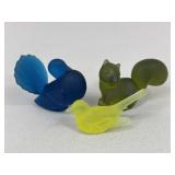 Fostoria & Westmoreland Satin Glass Figures / 3 pc