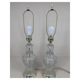 Pair Of Glass Lamps / 2 pc
