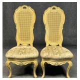 Pair of Hoke Furniture Cane Back Dining Chairs