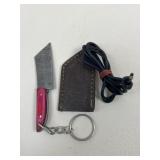 Mini Cleaver Key Chain w/ Sheath