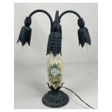 Porcelain & Wrought Iron Lamp