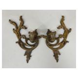 Syroco Wood Candle Stick Holders / 2 pc
