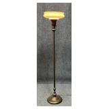 Metal Floor Lamp w / Glass Shade