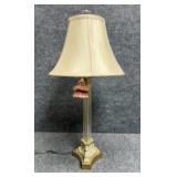 Metal & Glass Table Lamp w/Shade