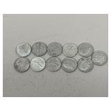 1964 Roosevelt Dimes / 11 pc
