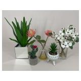 Artificial Plants In Planters & Vases / 5 pc