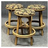 Bamboo Swivel Bar Stools