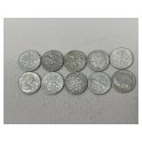 1964 Roosevelt Dimes / 10 pc