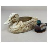 Ceramic Duck Planter & Shoe Polisher