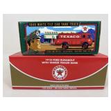Texaco Die Cast Metal Tanker Coin Banks / 2 pc