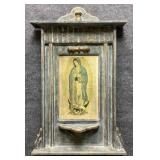 Our Lady Of Guadalupe Wooden Frame with Shelf