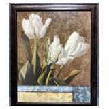 White Tulip Enhanced Print on Board