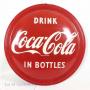 1952 Coca Cola Button Metal Sign 3 Ft. Diameter