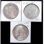 3 x 1987 Morgan Silver Dollars (p, s, o) -