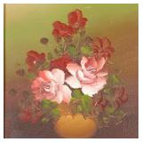 Oil Still Life With Flowers Signed Edwards