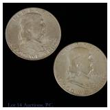 1952 & 1952d USA Silver Franklin 50c (CH BU) (2)