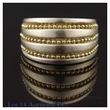 18k Y Gold & Sterling Silver Ring, Sz. 7
