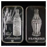Silver 1 Ozt. Coca-Cola 75th Ann. Ingots (2)