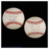 Cal Ripken Ernie Banks Signed Baseballs (Beckett)
