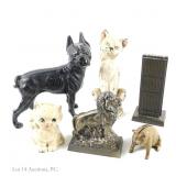 Coin Banks & Cat Sculpture (5+1)