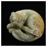 Jade Foo Dog / Guardian Lion Figurine