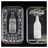 Silver 1 Ozt. Coca-Cola 75th Ann. Ingots (2)