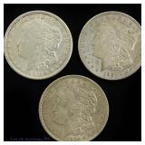 1921 P, D, S Silver Morgan Dollars (3)