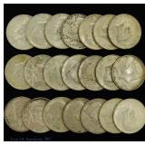 1965 -1970 USA 40%-Silver Kennedy Half Dollars, 21