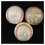 3 Chicago Cubs Team Signed Baseballs