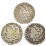 1880s, 1882s & 1898s Silver Morgan Dollars (3)