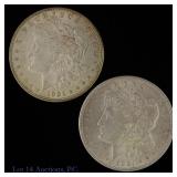 1921 (P) USA 90%-Silver Morgan $1 AU+ & Unc (2)