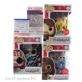 WWE Cact Jack Mankind Dude Love Signed Funko Pops