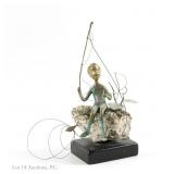 Malcolm Moran 1972 Bronze Statue - Boy Fishing