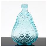 American Aqua Scroll Flask (c. 1850-1860)