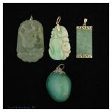 Jade and Gold Pendants (4)