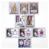 9 Signed & Relic Cards Of Former Softball Players