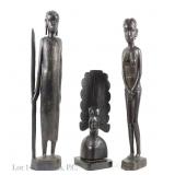 Hard-Carved Maasai African Statues & Spears
