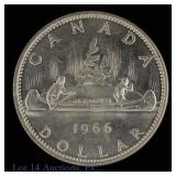 1966 Canada 80%-Silver Canoe Dollar (P/L BU)
