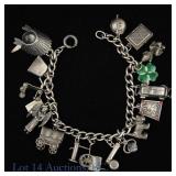 Sterling Silver Charm Bracelet & Charms