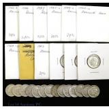 1946 - 1964 USA 90%-Silver Roosevelt Dimes (32)