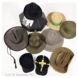 Hats - Cowboy, Straw Hat, Army, Etc (8)