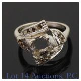 14k W Gold Ring Setting (Most Gem Stones Removed)