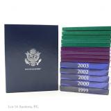 1990 - 2003 U.S. Mint Clad Proof Sets in OGP (14)