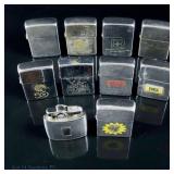 Zippo Lighters With Advertising (9) + 1 Ronson