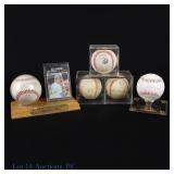 5 Signed Baseballs (B Williams, Thomson/Branca +)