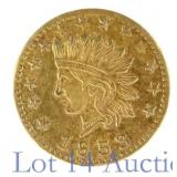 1853 USA Rnd Calif. Indian Head 50c Gold Token