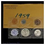 1959 (P) USA Silver 5-Coin Proof Set in OGP