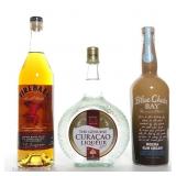 Fireball, Rum Cream & Curacao Triple Sec