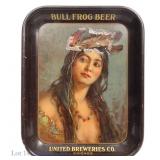 1910 Bull Frog Beer Tray United Breweries Chicago